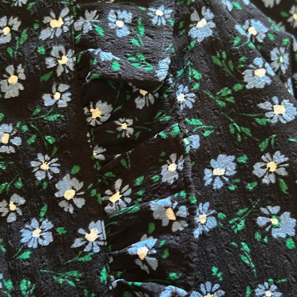 LOFT, Long Sleeve Floral Print Ruffle Top, Size XS - Picture 2 of 3